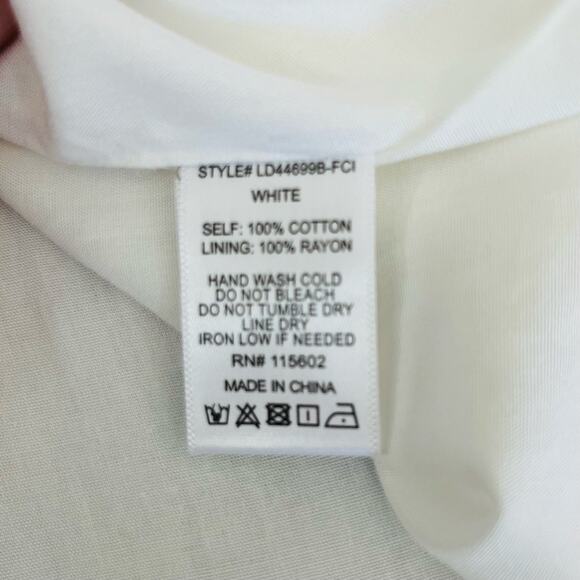 All in Favor White Cotton Gauze Square Neck Sleeveless Smocked Mini Dress XS/SM - Picture 12 of 12